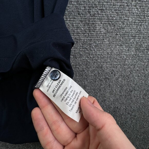 Robert Barakett Knit Polo Sweater Navy Blue Point Collar Medium LIGHTWEIGHT - Picture 10 of 14